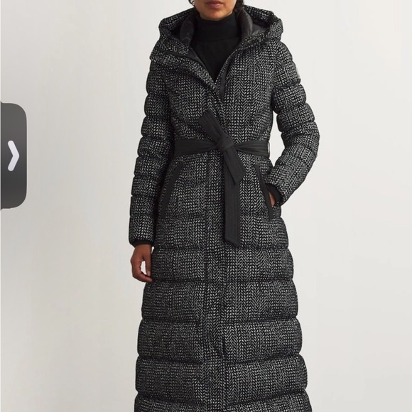 Mackage Black Wool Coat with Belt - Picture 3 of 17